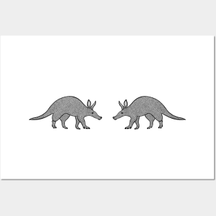 Aardvarks in Love - cool and fun animal design on white Posters and Art